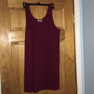 Maroon scallop dress